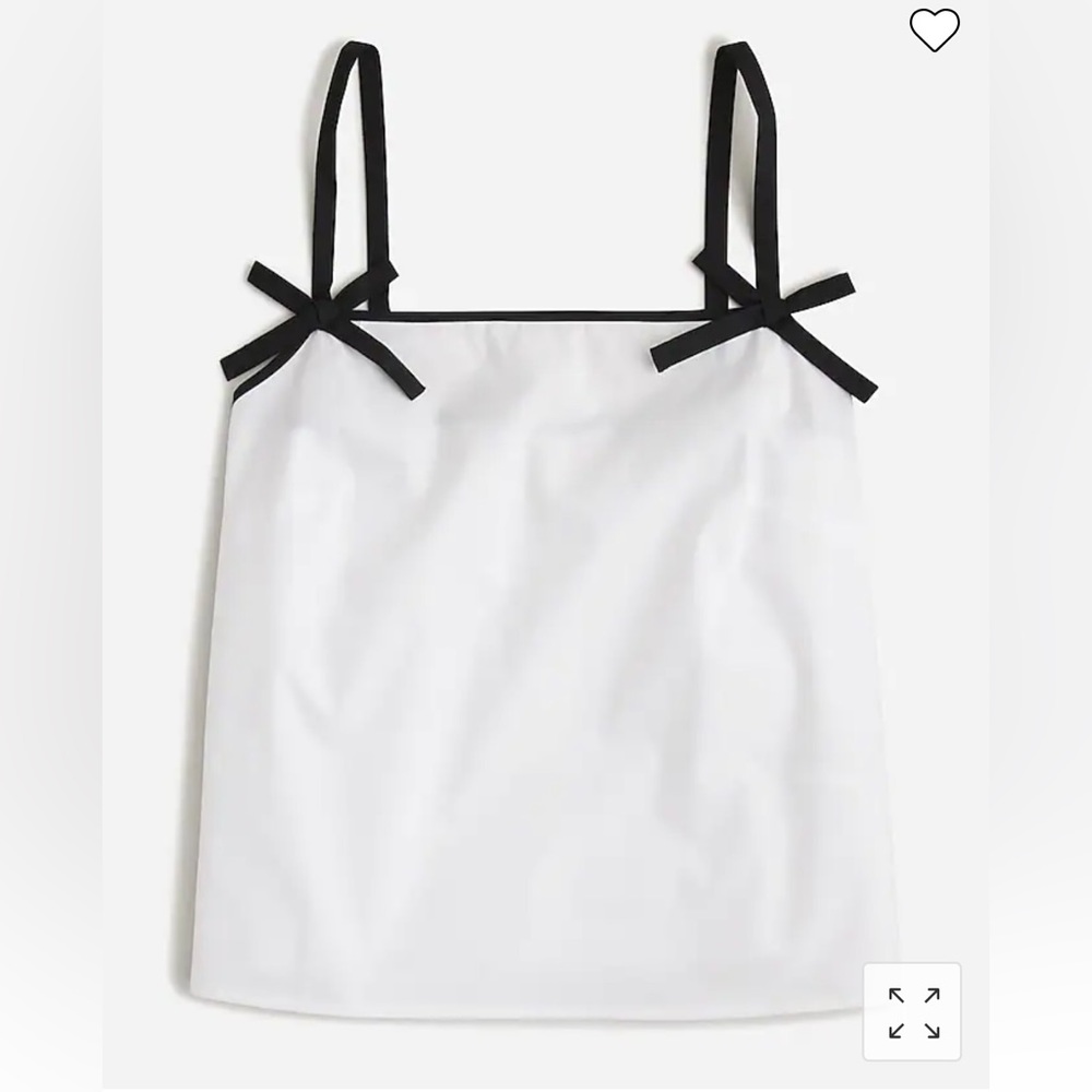 J. Crew bow strap tank in cotton poplin. XL